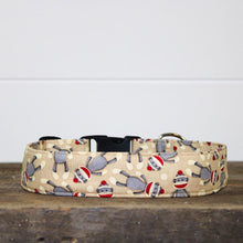 Load image into Gallery viewer, Dog Collar/ Sock Monkey Dog Collar/ Monkey Dog Collar/ Dog Accessories/ Fabric Dog Collar