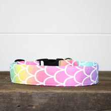 Load image into Gallery viewer, Dog Collar/ Mermaid Dog Collar/ Colorful Dog Collar/ Fabric Dog Collar