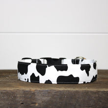 Load image into Gallery viewer, Dog Collar/ Cow Print Dog Collar/ Black and White Dog Collar/ Animal Print Dog Collar/ Fabric Dog Collar