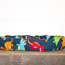Load image into Gallery viewer, Dog Collar/ Dinosaurs Dog Collar/ Navy Dog Collar/ Boy Dog Collar/ Characters Dog Collar/ Fabric Dog Collar