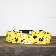 Load image into Gallery viewer, Dog Collar/ Chicken Dog Collar/ Fabric Dog Collar/ Yellow Dog Collar