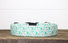Load image into Gallery viewer, Dog Collar/ Mini Cactus Dog Collar/ Plant Dog Collar/ Succulent Dog Collar/ Cacti Dog Collar/ Fabric Dog Collar