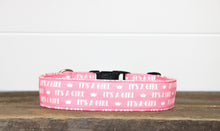 Load image into Gallery viewer, Dog Collar/ It's A Girl Dog Collar/ Baby Announcement Dog Collar/ Gender Dog Collar
