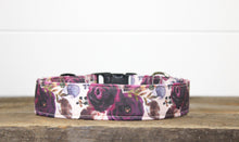 Load image into Gallery viewer, Dog Collar/ Maroon and Cream Flower Dog Collar/ Fall Dog Collar/Fabric Dog Collar