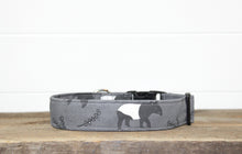 Load image into Gallery viewer, Dog Collar/ Tapir Dog Collar/ Gray Dog Collar/ Animal Dog Collar/ Zoo Dog Collar/ Fabric Dog Collar
