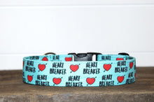 Load image into Gallery viewer, Dog Collar/ Heart Breaker Dog Collar/ Valentines Dog Collar/ Love Dog Collar/ Fabric Dog Collar