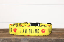 Load image into Gallery viewer, Dog Collar/ I'm Blind Dog Collar/ Blind Dog Dog Collar/ Yellow Dog Collar/ Training Dog Collar/ Alert Dog Collar