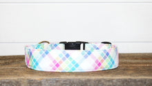 Load image into Gallery viewer, Dog Collar/ Easter Plaid Dog Collar/ Easter Dog Collar/ Pastel Plaid Dog Collar/ Spring Dog Collar/ Pastel Dog Collar