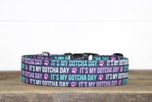 Load image into Gallery viewer, Dog Collar/ Gotcha Day Dog Collar/ Its My Gotcha Day Dog Collar/ Celebrate Dog Collar/ Fabric Dog Collar