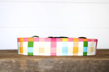 Load image into Gallery viewer, Dog Collar/ Easter Plaid Dog Collar/ Spring Plaid Dog Collar/ Basket Weave Dog Collar/ Spring Dog Collar