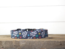 Load image into Gallery viewer, Dog Collar/ World's Okayest Dog Dog Collar/ Dog Themed Dog Collar/ Fabric Dog Collar/ Funny Dog Collar
