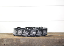 Load image into Gallery viewer, Dog Collar/ Straight Outta Rescue Dog Collar/ Dog Themed Dog Collar/ Fabric Dog Collar/ Rescue Dog Collar