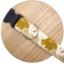 Load image into Gallery viewer, Gold Glitter Pumpkins Dog Collar
