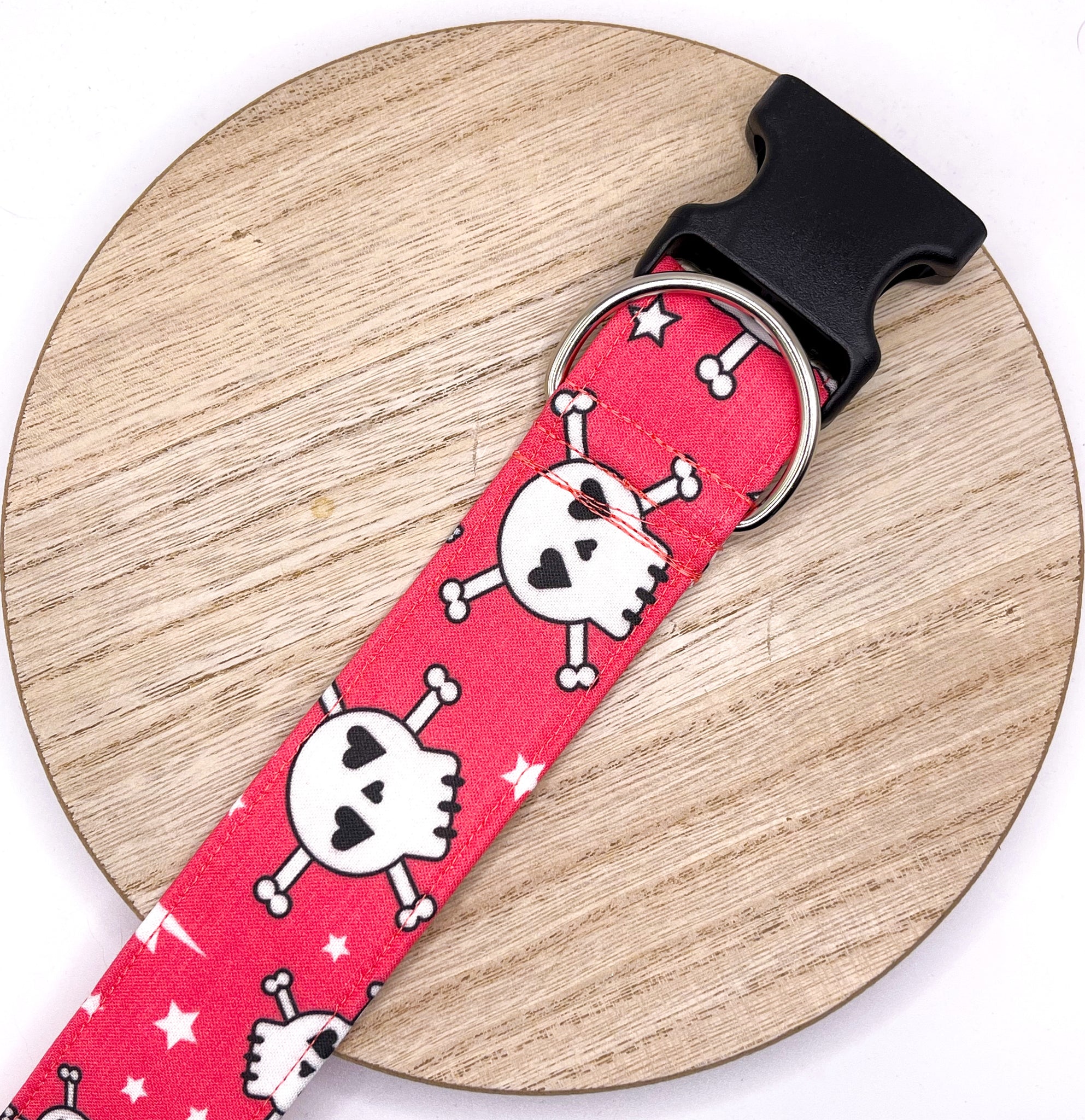 Dog Collar/ Pink Skulls Dog Collar/ Hot Pink Skulls Dog Collar