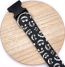 Load image into Gallery viewer, Dog Collar/ Spooky Faces Dog Collar/ Scary Faces Dog Collar/ Halloween Dog Collar/ Spooky Dog Collar/ Fabric Dog Collar/ Fall Dog Collar
