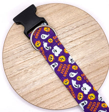 Load image into Gallery viewer, Dog Collar/ Spooky Little Fuck Dog Collar/ Ghost Dog Collar/ Halloween Dog Collar/ Swear Dog Collar/ Fabric Dog Collar/ Fall Dog Collar
