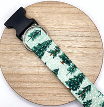 Load image into Gallery viewer, Dog Collar/ Mint Winter Trees Dog Collar/ Snowy Trees Dog Collar/ Snow and Trees Dog Collar/ Winter Trees Dog Collar / Fabric Dog Collar
