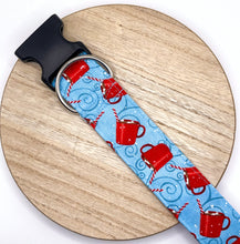 Load image into Gallery viewer, Dog Collar/ Hot Chocolate Cups Dog Collar/ Hot Cocoa Dog Collar/ Winter cups Dog Collar/ Red Cups Dog Collar Fabric Dog Collar

