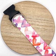 Load image into Gallery viewer, Dog Collar/ Watercolor Hearts Dog Collar/ Valentines Day Dog Collar/ Hearts Dog Collar/ Fabric Dog Collar

