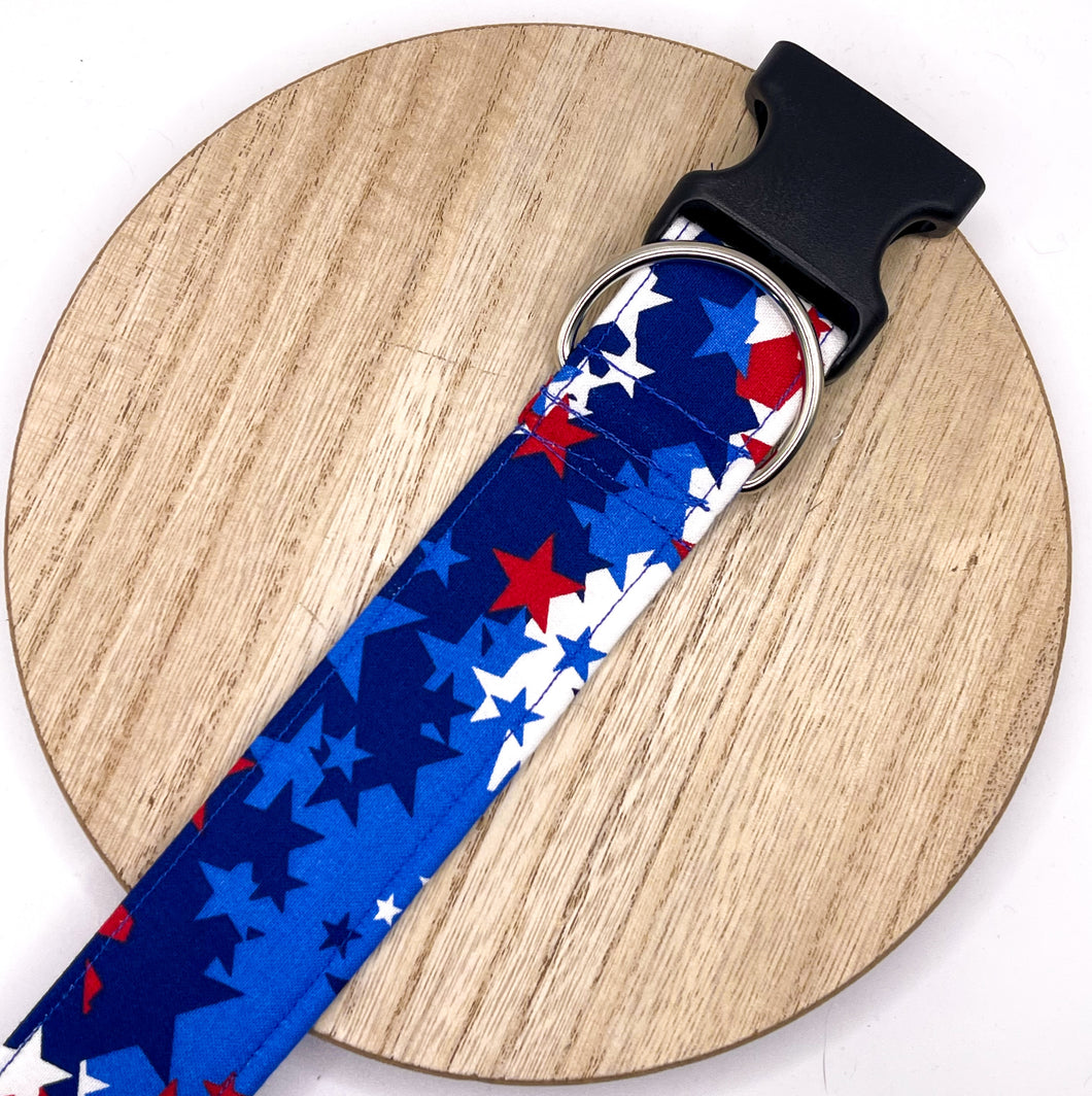 Dog Collar/ Patriotic Star Camo Print Dog Collar/ Red White and Blue Dog Collar/ USA Dog Collar/Fabric Dog Collar (Copy)