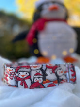 Load image into Gallery viewer, Dog Collar/ Glitter Penguins Dog Collar/ Sparkle Penguins Dog Collar/ Penguins Dog Collar/ Holiday Dog Collar/ Fabric Dog Collar

