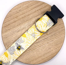 Load image into Gallery viewer, Bumblebees and Flowers Dog Collar
