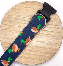 Load image into Gallery viewer, Dog Collar/ Mallard Duck Duck Dog Collar/  Ducks Collar Dog Collar/ Realistic Ducks Dog Collar/ You&#39;ve Been Ducked Dog Collar/ Fabric Dog Collar
