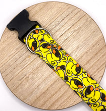 Load image into Gallery viewer, Dog Collar/ Cool Sunglasses Rubber Duck Dog Collar/ Yellow Rubber Ducks Collar Dog Collar/ Cool Rubber Duckies Dog Collar/ You&#39;ve Been Ducked Dog Collar/ Fabric Dog Collar
