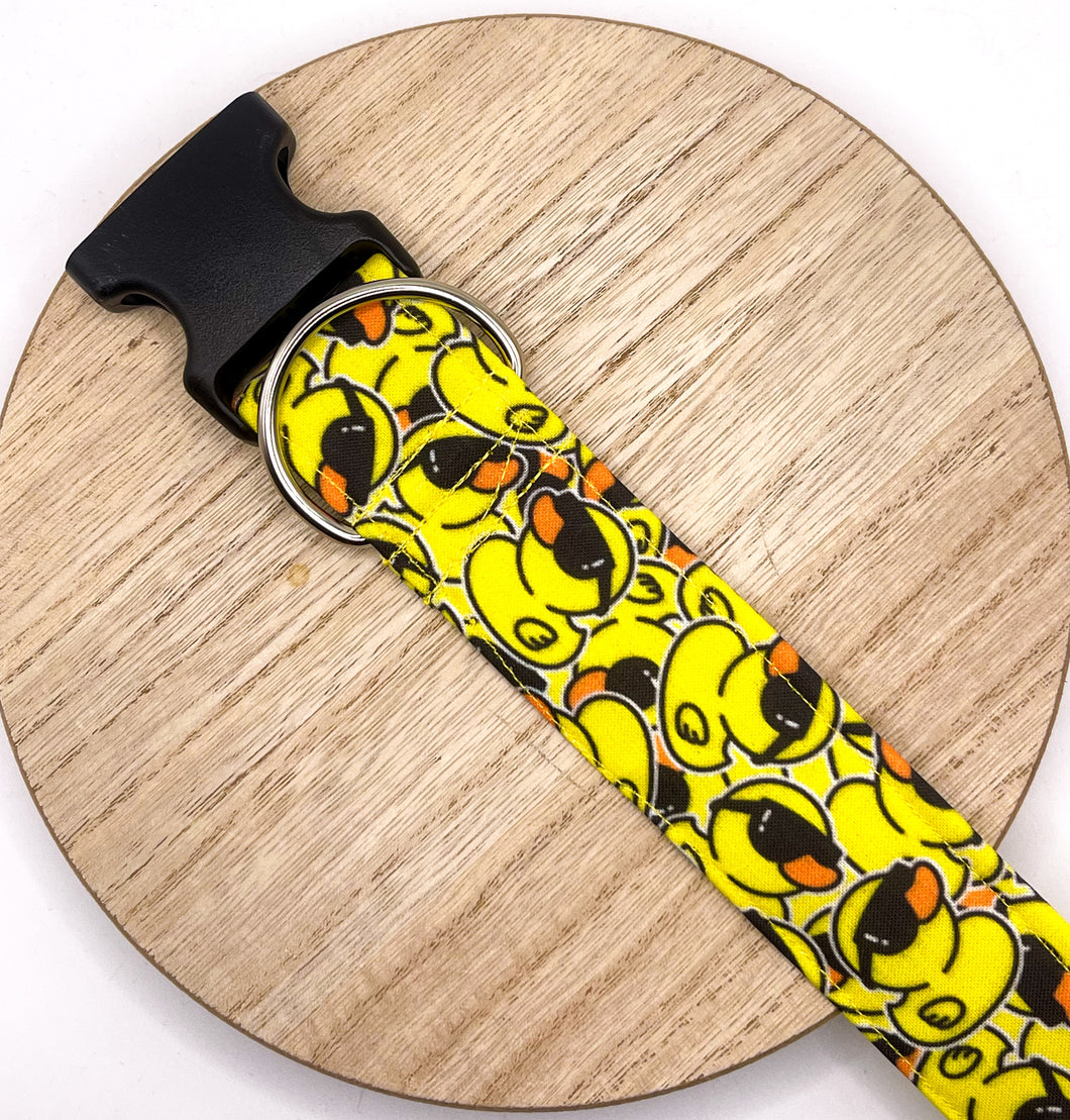 Dog Collar/ Cool Sunglasses Rubber Duck Dog Collar/ Yellow Rubber Ducks Collar Dog Collar/ Cool Rubber Duckies Dog Collar/ You've Been Ducked Dog Collar/ Fabric Dog Collar