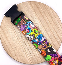 Load image into Gallery viewer, Dog Collar/ Costume Characters Dog Collar/ Bright Characters Dog Collar/ Halloween Dog Collar/ Spooky Dog Collar/ Fabric Dog Collar/ Skulls Dog Collar
