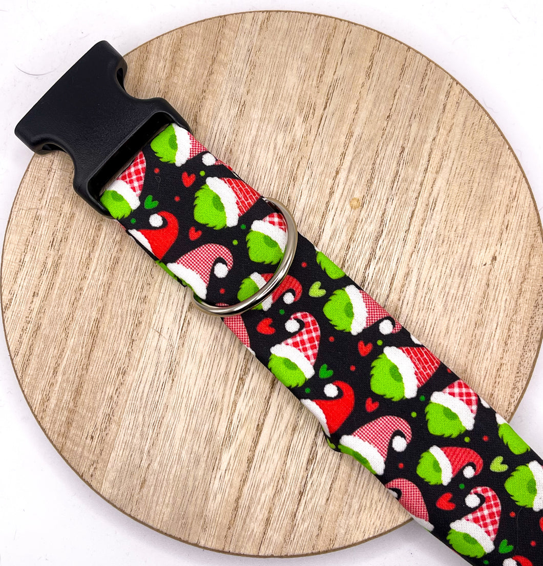 Dog Collar/ Holiday Grinch Dog Collar/ Holiday Elf Dog Collar/ Christmas Dog Collar/ Holiday Dog Collar/ Fabric Dog Collar