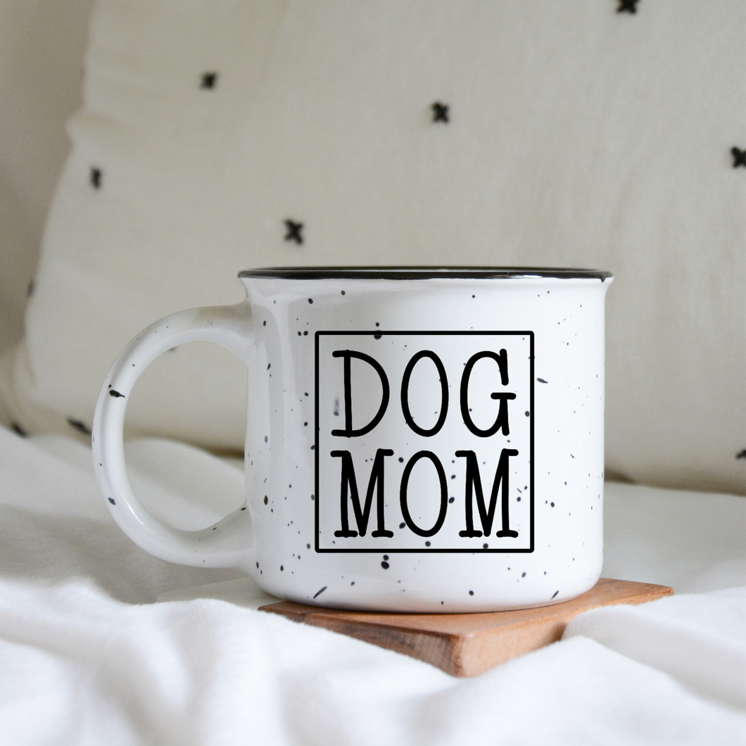 Dog Mom, Dog Dad Mug/ Dog Themed Ceramic Mug/ Campfire Dog Mug/ Camping Mug/ Personalized Dog Mug/ Funny Dog Mug