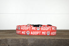 Load image into Gallery viewer, Dog Collar/ Adopt Me Dog Collar/ Shelter Dog Collar/ Red Dog Collar
