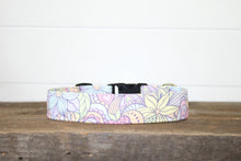 Load image into Gallery viewer, Dog Collar/ Pastel Flower Dog Collar/ Ukrainian Artist Dog Collar/ Fabric Dog Collar
