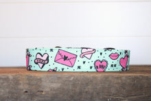 Load image into Gallery viewer, Dog Collar/ Love Notes Dog Collar/ Valentines Dog Collar/ Love Dog Collar/ Cute Dog Collar/ Fabric Dog Collar
