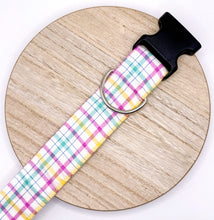 Load image into Gallery viewer, Dog Collar/ Pink Plaid Dog Collar/ Easter Dog Collar/ Bright Dog Collar/ Spring Dog Collar
