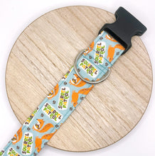 Load image into Gallery viewer, Dog Collar/ Squirrel Patrol Dog Collar/ Dog Themed Dog Collar/ Fabric Dog Collar
