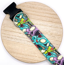 Load image into Gallery viewer, Dog Collar/ Large Zombies Dog Collar/ Colorful Zombies Dog Collar/ Halloween Dog Collar/ Scary Dog Collar/ Fabric Dog Collar
