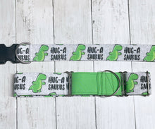Load image into Gallery viewer, Dog Collar/ Dinosaur Dog Collar/ Valentines Dog Collar/ Hugasaurus Dog Collar
