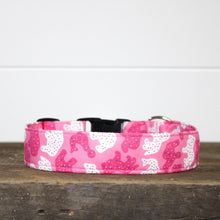 Load image into Gallery viewer, Dog Collar/ Animal Cookie Dog Collar/ Cookie Dog Collar/ Fabric Dog Collar/ Pink Dog Collar

