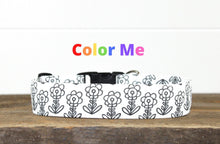 Load image into Gallery viewer, Dog Collar/ Color Your Own Dog Collar/ Daisy Dog Collar/ Color Me Dog Collar/ Coloring Dog Collar/ Fabric Dog Collar
