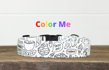 Load image into Gallery viewer, Dog Collar/ Color Your Own Dog Collar/ Food Dog Collar/ Color Me Dog Collar/ Coloring Dog Collar/ Fabric Dog Collar
