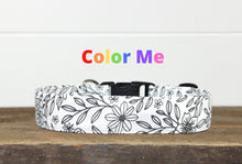 Load image into Gallery viewer, Dog Collar/ Color Your Own Dog Collar/ Flower Dog Collar/ Color Me Dog Collar/ Coloring Dog Collar/ Fabric Dog Collar
