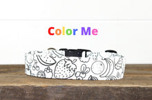 Load image into Gallery viewer, Dog Collar/ Color Your Own Dog Collar/ Fruit Dog Collar/ Color Me Dog Collar/ Coloring Dog Collar/ Fabric Dog Collar
