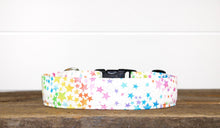 Load image into Gallery viewer, Dog Collar/ Glitter Stars Dog Collar/ Stars Dog Collar/ Rainbow Dog Collar/ Colorful Dog Collar/ Fabric Dog Collar
