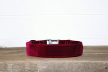 Load image into Gallery viewer, Dog Collar/ Velvet Dog Collar/ Winter Dog Collar/ Maroon Dog Collar/ Fabric Dog Collar
