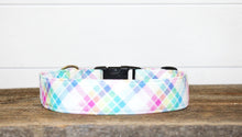 Load image into Gallery viewer, Dog Collar/ Easter Plaid Dog Collar/ Easter Dog Collar/ Pastel Plaid Dog Collar/ Spring Dog Collar/ Pastel Dog Collar
