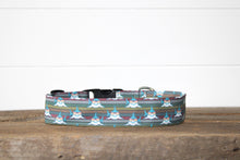 Load image into Gallery viewer, Dog Collar/ Retro Dad Shark Dog Collar/ Sunglasses Shark Dog Collar/ Ocean Dog Collar/ Fabric Dog Collar
